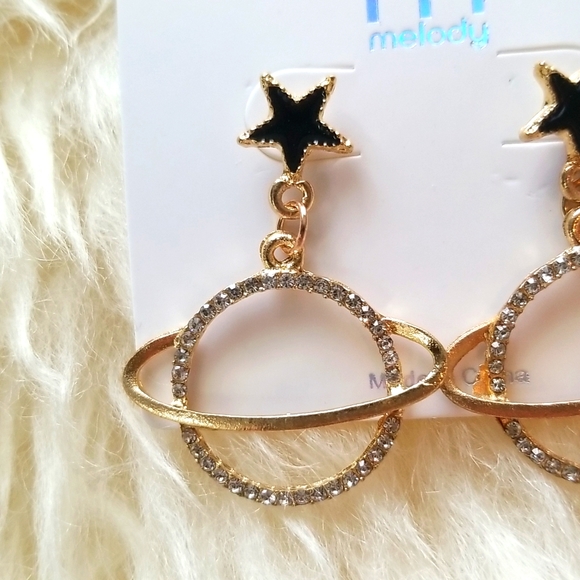 Planet Star World Crystal Earrings - Picture 4 of 4